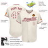 Custom Cream Cream-Crimson Authentic Baseball Jersey