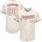 Custom Cream Cream-Crimson Authentic Baseball Jersey