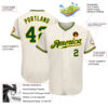 Custom Cream Green-Gold Authentic Baseball Jersey