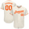 Custom Cream Orange Authentic Baseball Jersey