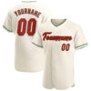 Custom Cream Red-Green Authentic Baseball Jersey