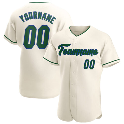 Cream0215 Custom Cream Green-Royal Authentic Baseball Jersey