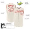 Custom Cream Cream-Red Authentic Sleeveless Baseball Jersey