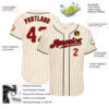 Custom Cream Red Pinstripe Red-Black Authentic Baseball Jersey