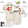 Custom Cream Red-Black Authentic Baseball Jersey