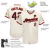 Custom Cream Black-Red Authentic Baseball Jersey