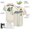 Custom Cream Kelly Green-Red Authentic Baseball Jersey