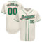 Custom Cream Kelly Green-Red Authentic Baseball Jersey