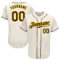 Custom Cream Brown-Gold Authentic Baseball Jersey