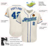 Custom Cream Royal-Kelly Green Authentic Baseball Jersey