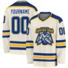 Custom Cream Royal-Gold Hockey Jersey