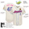 Custom Cream Light Blue Black-Pink Authentic Baseball Jersey