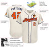 Custom Cream Orange-Navy Authentic Baseball Jersey