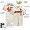 Custom Cream Orange-Navy Authentic Baseball Jersey