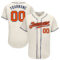 Custom Cream Orange-Navy Authentic Baseball Jersey
