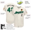 Custom Cream Kelly Green-Black Authentic Baseball Jersey