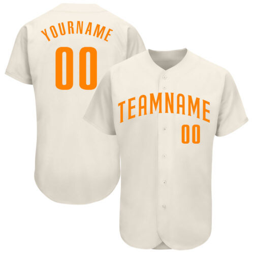 Cream0344 Custom Cream Bay Orange Authentic Baseball Jersey