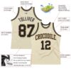 Custom Cream Black-Old Gold Authentic Throwback Basketball Jersey