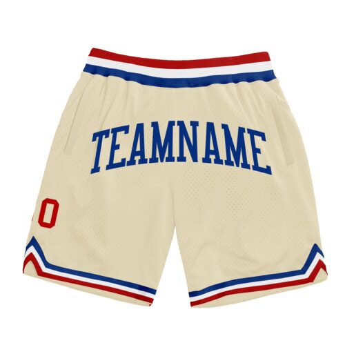 Cream0364 Custom Cream Red-Royal Authentic Throwback Basketball Shorts