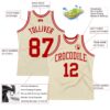 Custom Cream Red-White Authentic Throwback Basketball Jersey