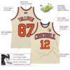 Custom Cream Orange-Royal Authentic Throwback Basketball Jersey