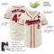 Custom Cream Red-Navy Authentic Baseball Jersey