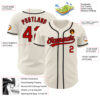 Custom Cream Red-Black Authentic Baseball Jersey