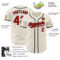 Custom Cream Red-Black Authentic Baseball Jersey