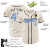 Custom Cream Light Blue-Steel Gray Authentic Baseball Jersey