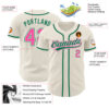 Custom Cream Pink-Kelly Green Authentic Baseball Jersey