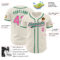 Custom Cream Pink-Kelly Green Authentic Baseball Jersey