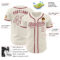 Custom Cream Cream-Crimson Authentic Baseball Jersey