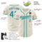 Custom Cream Teal-Gray Authentic Baseball Jersey