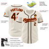 Custom Cream Brown-Orange Authentic Baseball Jersey
