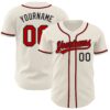Custom Cream Red-Black Authentic Baseball Jersey