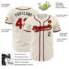 Custom Cream Red-Black Authentic Baseball Jersey