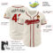 Custom Cream Red-Black Authentic Baseball Jersey