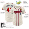 Custom Cream Red-Navy Authentic Baseball Jersey