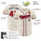 Custom Cream Red-Navy Authentic Baseball Jersey
