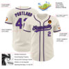 Custom Cream Purple-Black Authentic Baseball Jersey