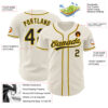 Custom Cream Black-Gold Authentic Baseball Jersey