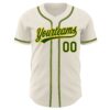 Custom Cream Green-Gold Authentic Baseball Jersey