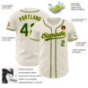 Custom Cream Green-Gold Authentic Baseball Jersey