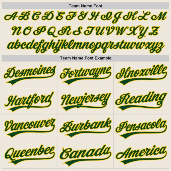 Custom Cream Green-Gold Authentic Baseball Jersey