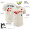 Custom Cream Red-Royal Authentic Baseball Jersey