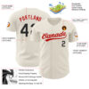 Custom Cream Black-Red Authentic Baseball Jersey
