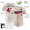 Custom Cream Navy Pinstripe Red Authentic Baseball Jersey