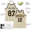 Custom Cream Black Pinstripe Black-Old Gold Authentic Basketball Jersey