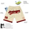 Custom Cream Red-Black Authentic Throwback Basketball Shorts