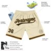 Custom Cream Black-Old Gold Authentic Throwback Basketball Shorts